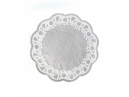 Dekoračná krajka (PAP) okrúhla biela Ø28cm [100 ks]