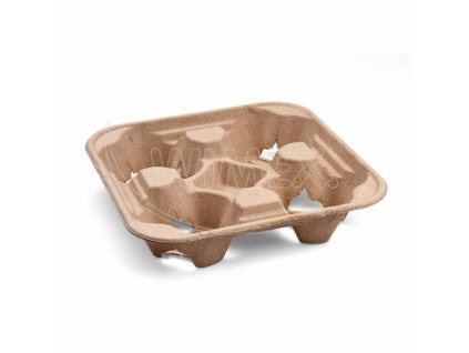 Podnos (PAP FSC Recycled) na 4 poháre 22 x 22 cm [50 ks]