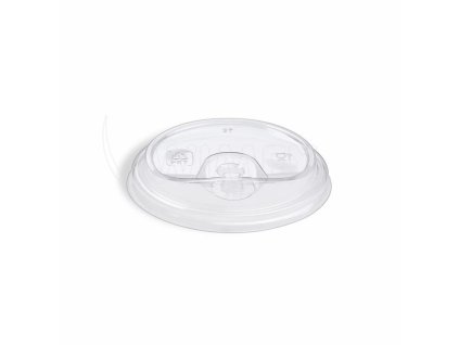 Viečko s otvorom na pitie (rPET) priehľadné pre pohár Ø90mm [100 ks]