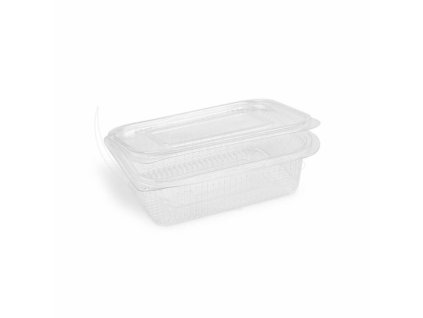 Miska (rPET) s viečkom hranatá priehľadná 750ml [50 ks]