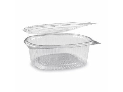 Miska (rPET) s viečkom oválna priehľadná 1500ml [50 ks]