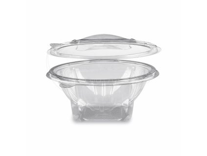 Miska (rPET) s viečkom okrúhla priehľadná 750ml [50 ks]