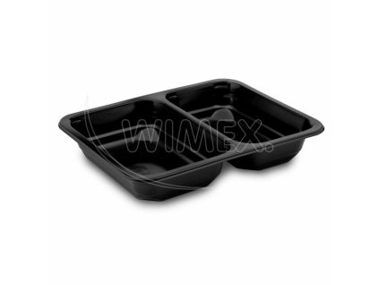 Menu misa (PP) 2dielna čierna 227 x 178 x 40 mm 1070ml [50 ks]