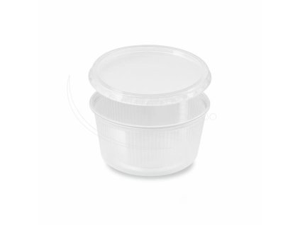 Miska (PP) okrúhla priehľadná 250ml + viečko [5 x 50 sád]