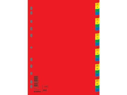 Plastový rozraďovač DONAU farebný 1-31