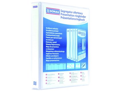 Zakladač prezentačný Donau 6,3cm 4D-krúžkový biely