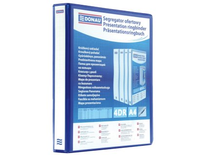 Zakladač prezentačný Donau 6,3cm 4D-krúžkový modrý