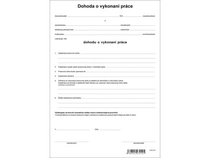 Dohoda o vykonaní práce A4