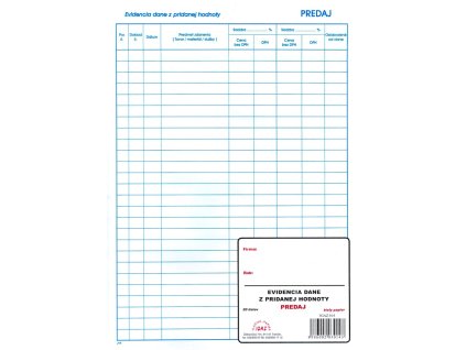 Evidencia DPH - PREDAJ, A4 20 listov