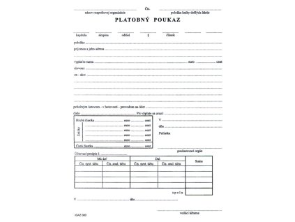 Platobný poukaz                 A5 list