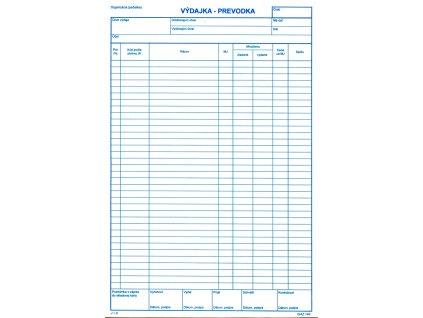 Výdajka - prevodka      A4 - 100 listov