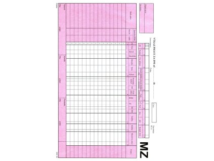 Výkaz práce za dni od..., A4 samoprepis