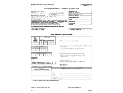 List o prehliadke mŕtveho       A4 list