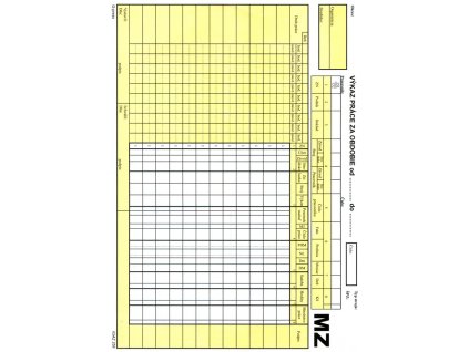 Výkaz práce za obdobie od... samoprepis