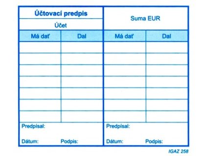 Účtovací predpis  10.5x10 cm   100 list.