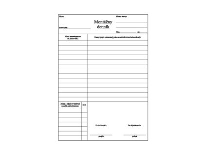 Montážny denník         A4 - 100 listov