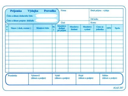 Príjemka-Výdajka-Prevodka,A5 - 100 list