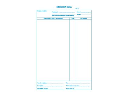 Inšpekčná kniha A4, 25x3 listy samoprep.
