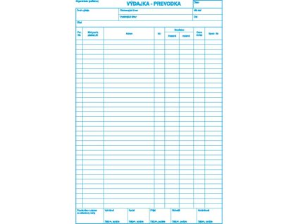 Výdajka-prevodka A4 samoprepis