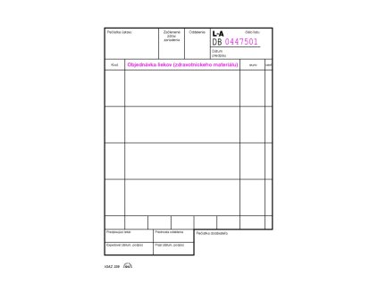 Objednávka liekov 4x25 číslovaná     A5