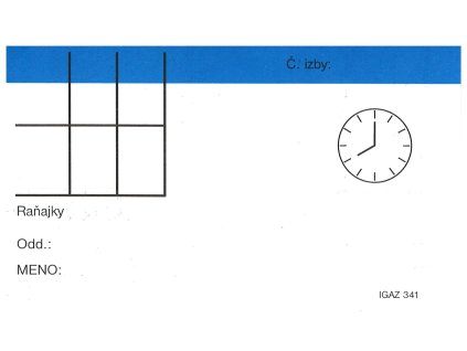 Osobná karta pacienta - modrá  145 x 85