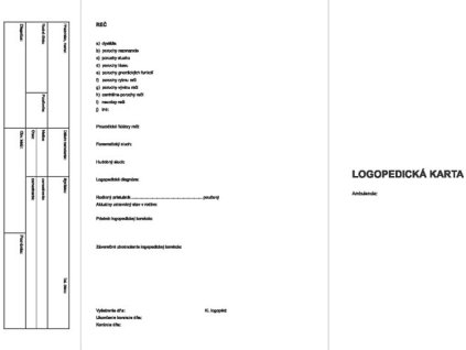 Logopedická karta (obal) 51x30 cm kartón