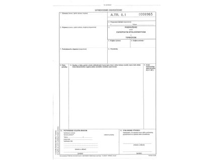 A.TR Sprievodné osvedčenie/pre Turecko/