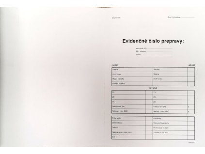 Evidenčné číslo prepravy - obal 50x30cm