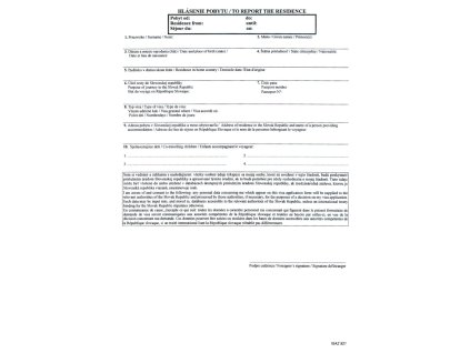 Hlásenie pobytu - A4