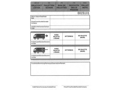 Paletový lístok A5 copy, čísl.50x3