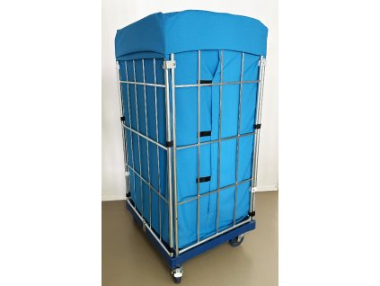 Manipulační, prádelní klec s ochranným vakem nosnost 500kg skladem , pozink, 4 stěny