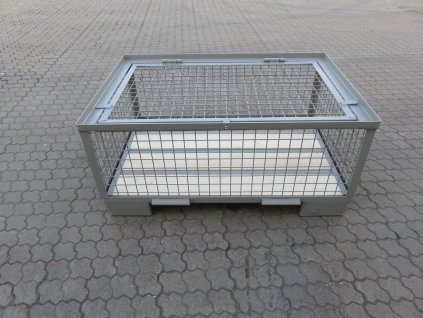Gitterbox poloviční s víkem nový 800x1200x570