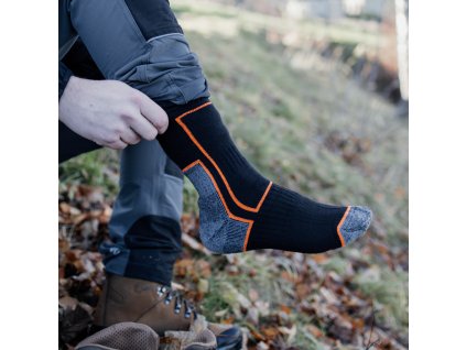 0916000067 TREK SOCK BLACK ORANGE 10