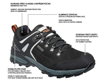 bennon salvador o2 black low nizka trekova obuv cerna seda 36 (6)