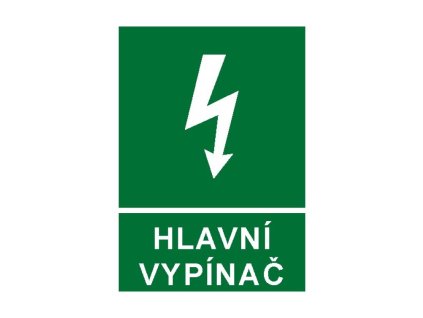 BEZPEČNOSTNÍ ZNAČENÍ hlavní vypínač
