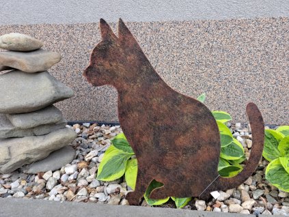 kovová kočka zápich | patina 40 cm