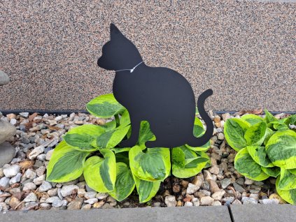 kovová kočka zápich | černá 28 cm