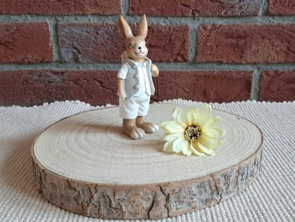 Polyresinový zajíc chlapeček 13 cm
