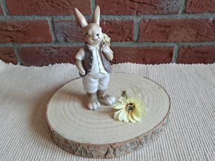 Polyresinový zajíc chlapeček 18 cm
