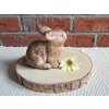 Keramický hnědý zajíc 14 cm