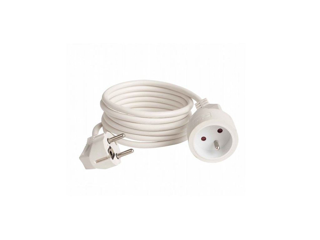 Prodlužovací kabel bílý 3x1mm 3 zásuvky s vypínačem 3m