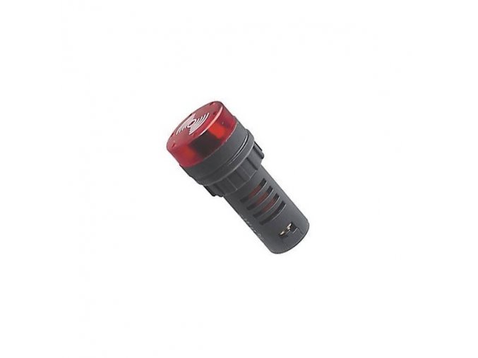 kontrolka 12V 29mm led s bzucakem cervena k458i