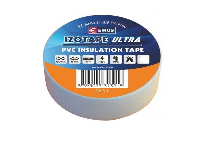 Izolační páska PVC 15mm / 10m bílá