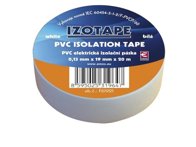 Izolační páska PVC 19mm / 20m bílá