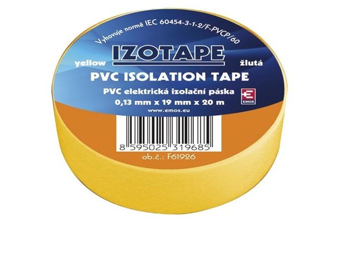 Izolační páska PVC 19mm / 20m žlutá