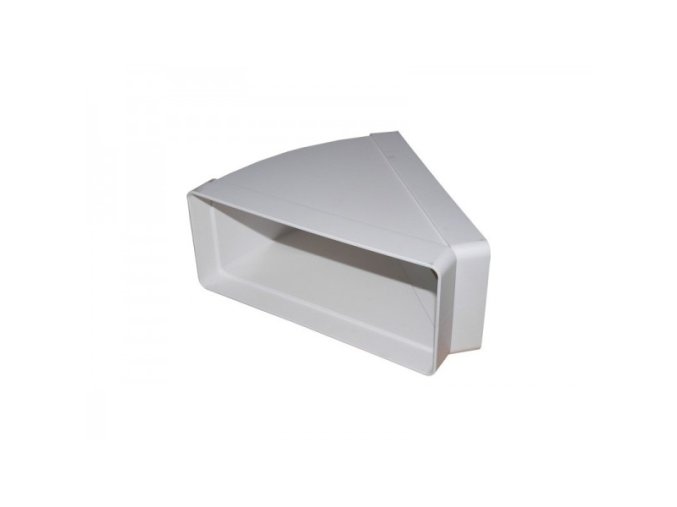 Koleno pro čtyřhranné potrubí 45st. vodorovné 220x90 mm PVC