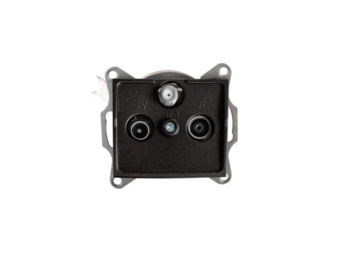 Zásuvka TV plus R plus SAT průběžná LOGI, černá