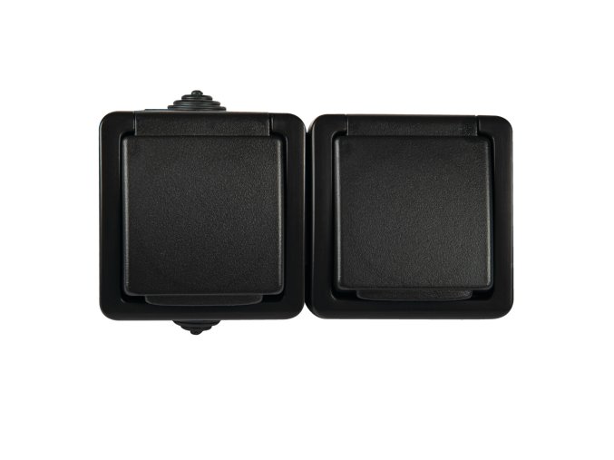 dvojzasuvka venkovni tekno IP54 cerna