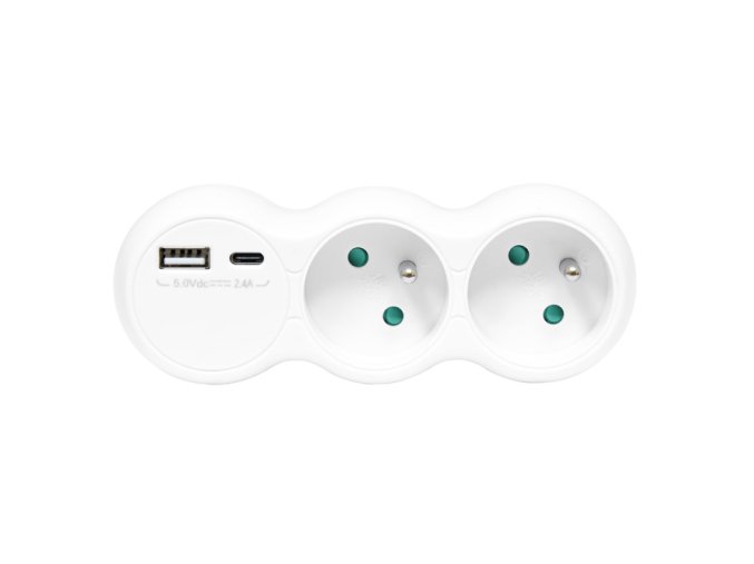 zasuvka rozbocovaci XQBZ 2x230v usb a usb c