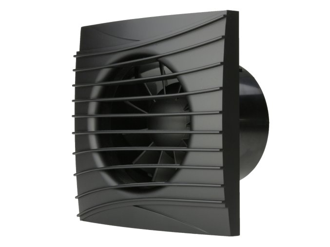 tichy koupelnovy ventilator dalap 125 dark z s casovym dobehem a zpetnou klapkou cerny